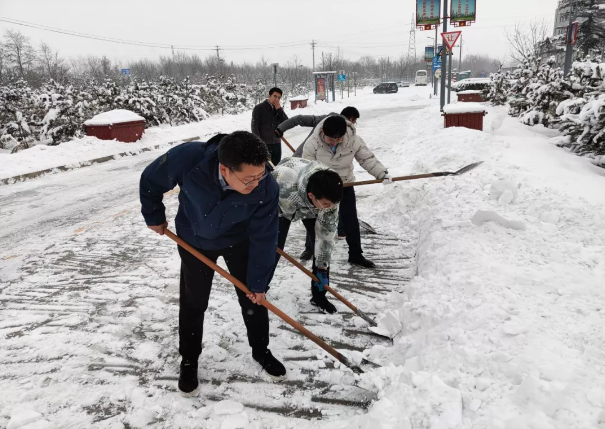 必一手机官方网站组织全体员工扫雪除冰(图2)